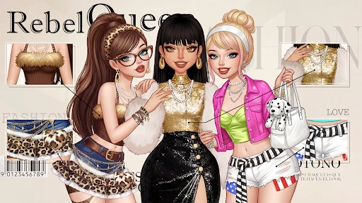 Gameplay screenshot 1 from Rebel Queen: Dress Up Games - Simulation game
